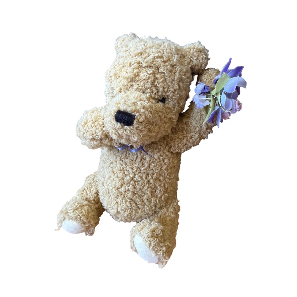Gund Disney Classic Pooh Bear Golden Curly Plush Purple Bouquet 8"